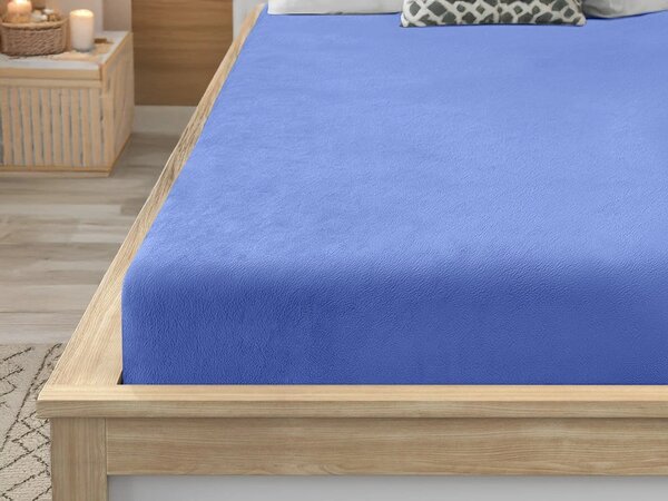 Prześcieradło z mikropluszu SOFT 90x200 cm niebieskie