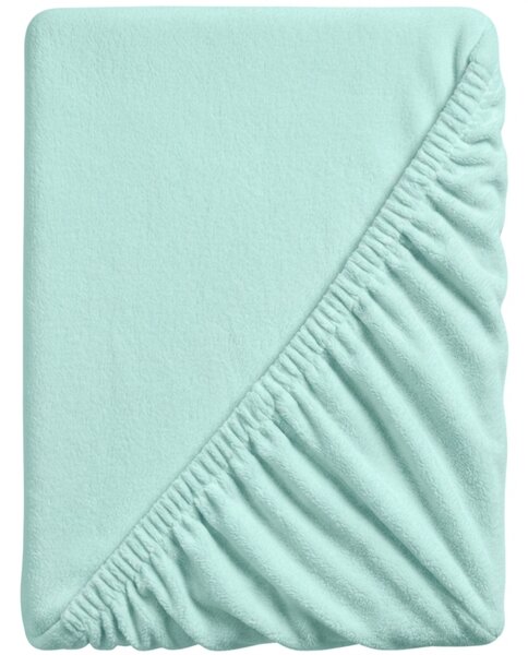 Prześcieradło z mikropluszu SOFT 90x200 cm w kolorze miętowym