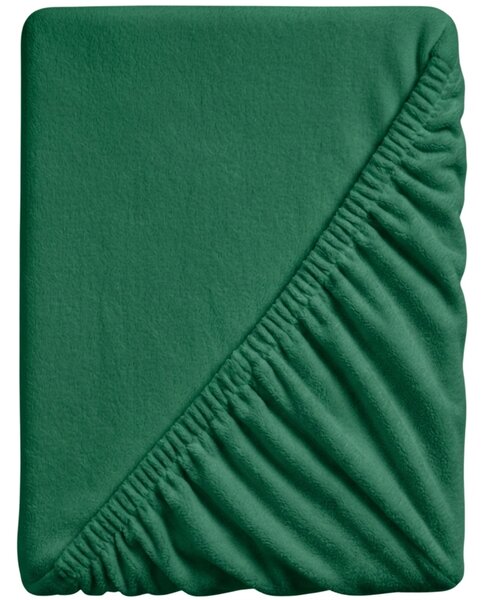 Prześcieradło z mikropluszu SOFT 180x200 cm ciemnozielone