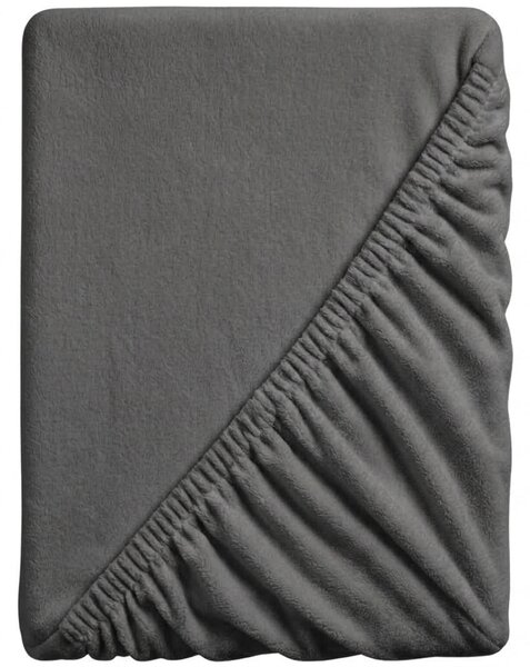 Prześcieradło z mikropluszu SOFT 90x200 cm ciemnoszare