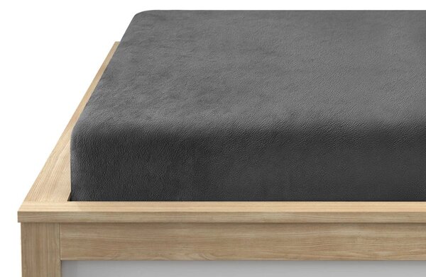 Prześcieradło z mikropluszu SOFT 90x200 cm ciemnoszare
