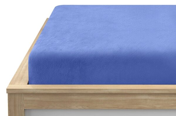 Prześcieradło z mikropluszu SOFT 90x200 cm niebieskie