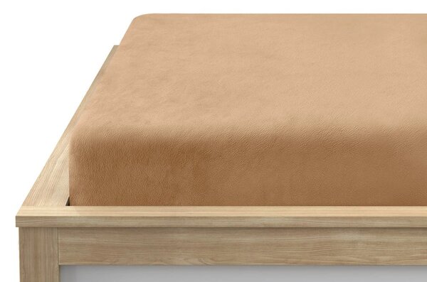 Prześcieradło z mikropluszu SOFT 90x200 cm beżowe