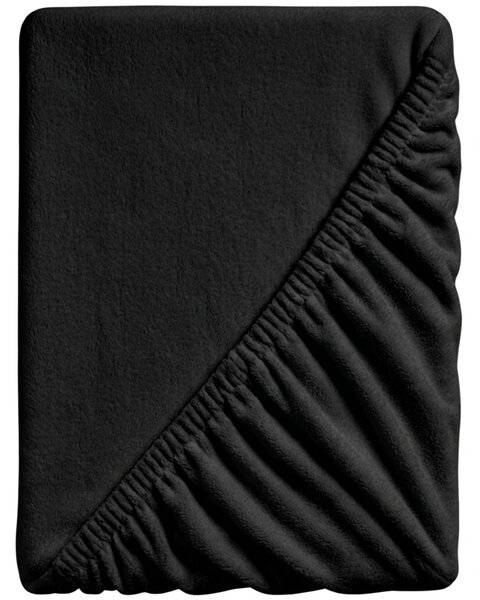 Prześcieradło z mikropluszu SOFT 90x200 cm czarne