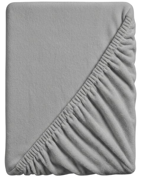 Prześcieradło z mikropluszu SOFT 90x200 cm jasnoszare