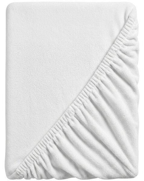 Prześcieradło z mikropluszu SOFT 180x200 cm białe