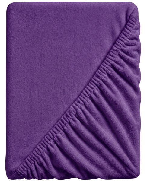 Prześcieradło z mikropluszu SOFT 90x200 cm ciemnofioletowe