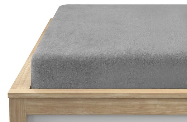 Prześcieradło z mikropluszu SOFT 90x200 cm jasnoszare