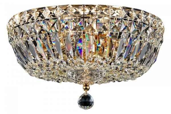 Lampa Sufitowa Kryształowy Żyrandol Maytoni DIA100-CL-03-G Basfor 3xE14 30cm x 20cm złoty