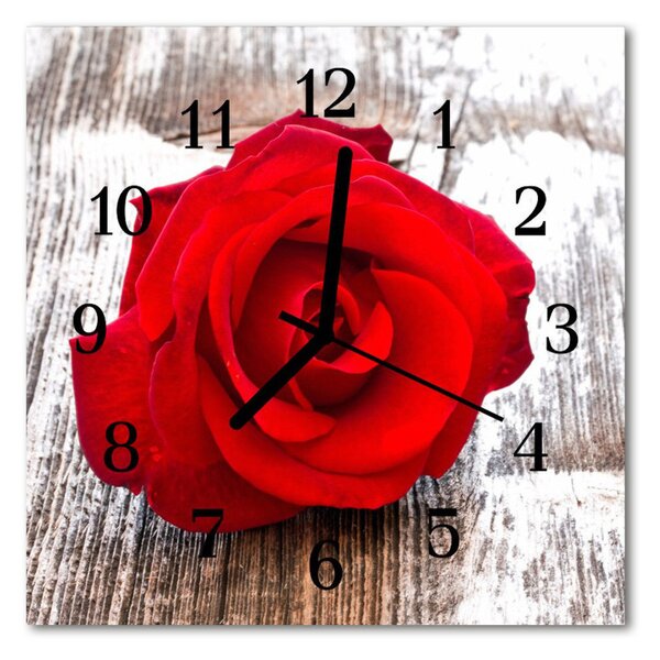Zegar szklany kwadratowy Róża