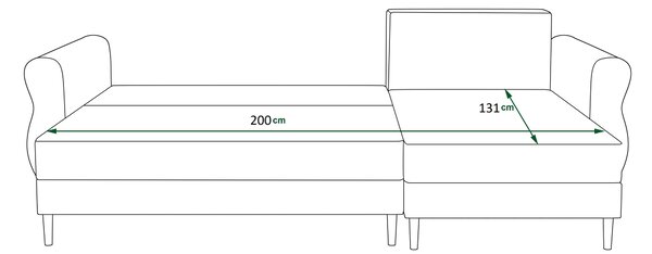 Rozkładana narożna sofa SILVIANO 230x140 cm, szara, uniwersalna