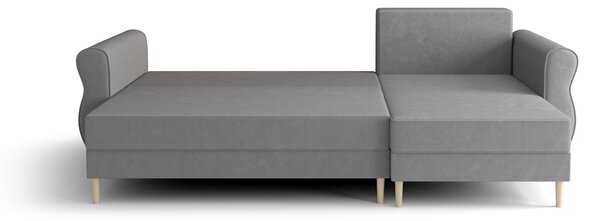 Rozkładana narożna sofa SILVIANO 230x140 cm, szara, uniwersalna