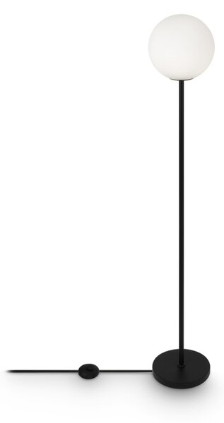 Lampa Stojąca Podłogowa Szklana Kula Maytoni MOD013FL-01B Ring E27 25cm x 155cm czarny biały