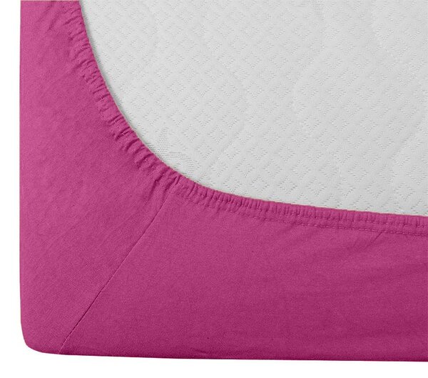Bawełniane prześcieradło z gumką STANDARD 90 x 200 cm purpurowe