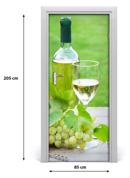 Naklejka na drzwi samoprzylepna Winogrona i wino