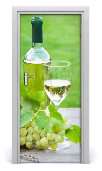 Naklejka na drzwi samoprzylepna Winogrona i wino