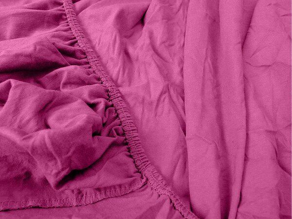 Prześcieradło jersey purpurowe 90 x 200 cm