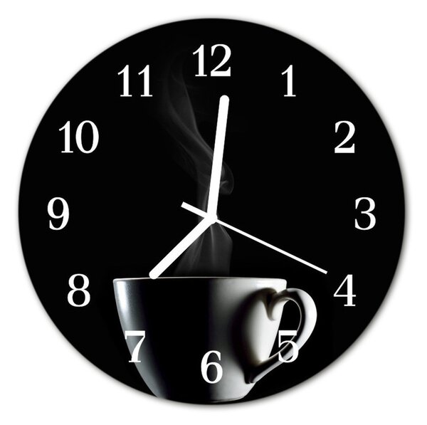 Zegar szklany okrągły Filiżanka kawy