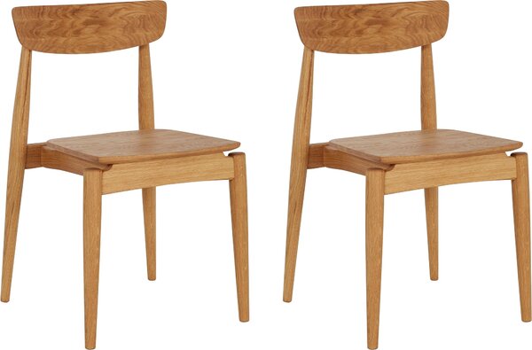Dębowe olejowane krzesła zestaw 2 sztuki