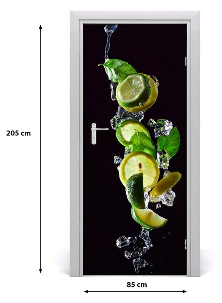 Naklejka na drzwi samoprzylepna Limonka i cytryna