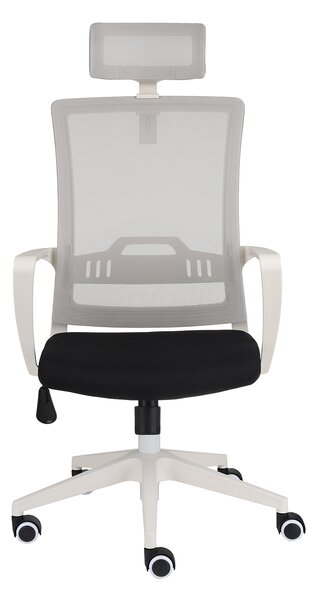 Fotel biurowy Speed WS HD - biały, z zagłówkiem, ergonomiczny, obrotowy, wygodny dla kręgosłupa