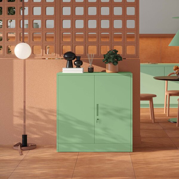 Szafka metalowa BEATA, 900 x 930 x 400 mm, Fresh Style: pastelowy zielony