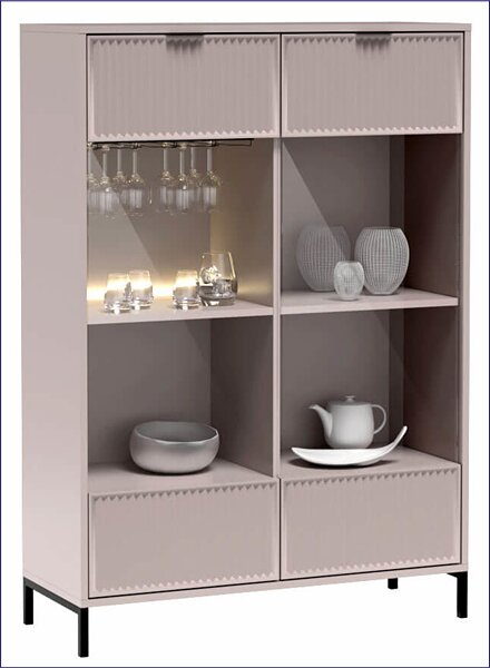 Witryna z lamelami w kolorze cashmere K4-F12