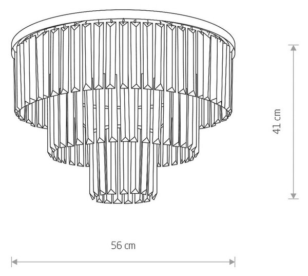 Lampa sufitowa kryształowa Cristal Nowodvorski Lighting, możliwość ściemniania, przezroczysty / transparentny, salon / jadalnia, szkło