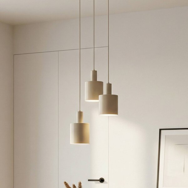 Lampa wisząca Ovelia Lindby, możliwość ściemniania, kremowy / amber, kuchnia, metal, nowoczesny