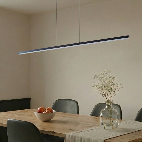 Lampa wisząca Solvar Lucande, możliwość ściemniania, czarny, salon / jadalnia, metal, nowoczesny