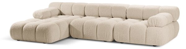 Beżowy narożnik modułowy z materiału bouclé (lewostronny) Bellis – Micadoni Home