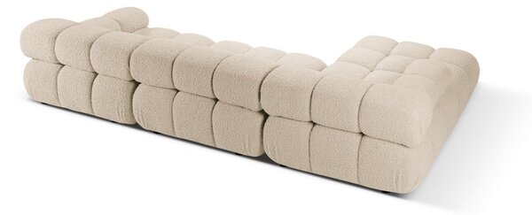 Beżowy narożnik modułowy z materiału bouclé (lewostronny) Bellis – Micadoni Home