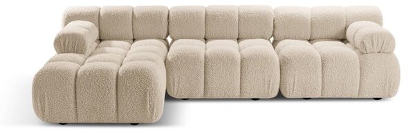 Beżowy narożnik modułowy z materiału bouclé (lewostronny) Bellis – Micadoni Home