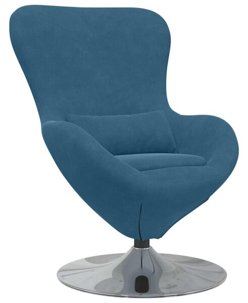 Fotel jajo niebieski 63 x 73 x 90 cm aksamit