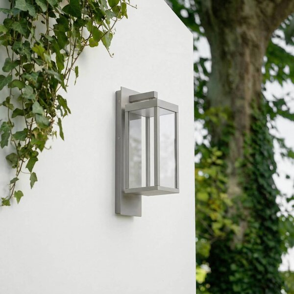 Kinkiet zewnętrzny Ferdinand Lucande, aluminiowy / szary / cynkowy, aluminium, nowoczesny