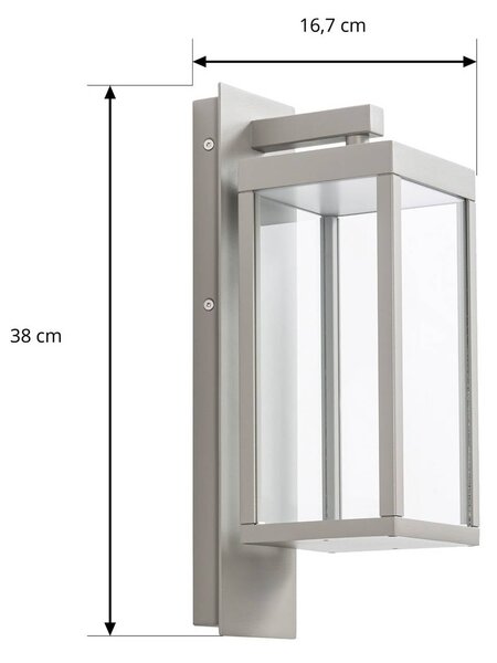Kinkiet zewnętrzny Ferdinand Lucande, aluminiowy / szary / cynkowy, aluminium, nowoczesny