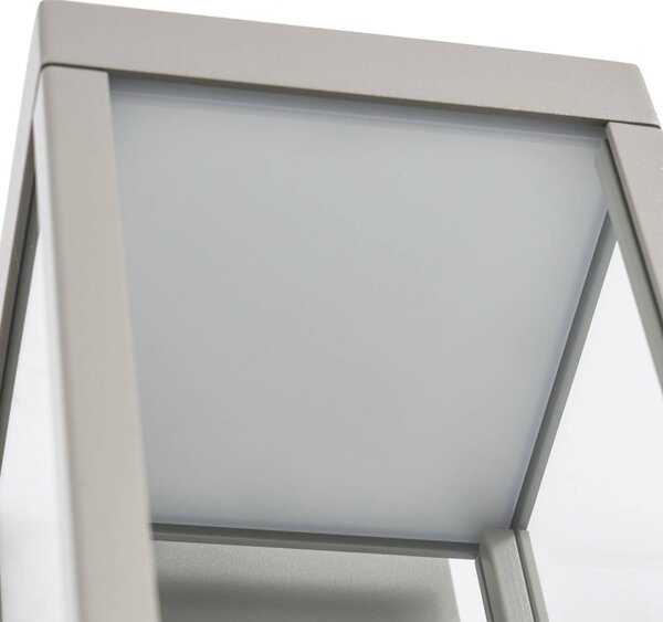 Kinkiet zewnętrzny Ferdinand Lucande, aluminiowy / szary / cynkowy, aluminium, nowoczesny