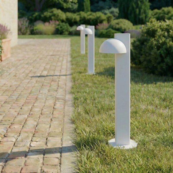 Słupek oświetleniowy LED Lucande Velira, jasnoszara, 77 cm, 1-punktowy, IP44 Velira, aluminiowy / szary / cynkowy, metal, nowoczesny
