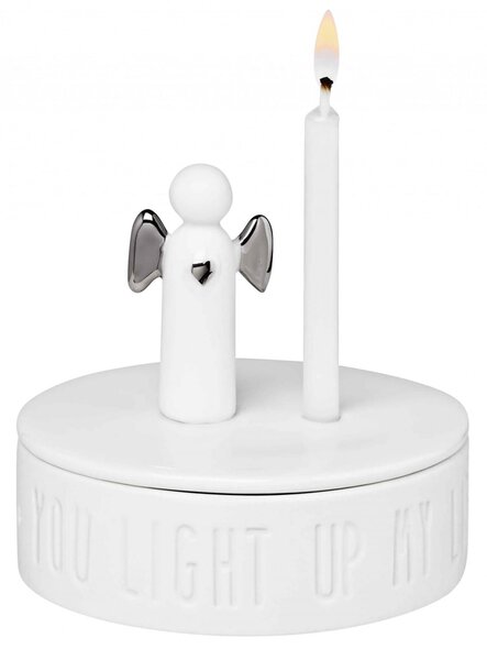 Świecznik porcelanowy aniołek + 4 świeczki - You Light Up My Life RAEDER