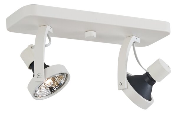 Designerski reflektor sufitowy biały GU10 70mm 2-punktowy regulowany - Vo