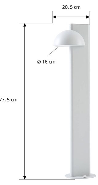 Słupek oświetleniowy LED Lucande Velira, jasnoszara, 77 cm, 1-punktowy, IP44 Velira, aluminiowy / szary / cynkowy, metal, nowoczesny