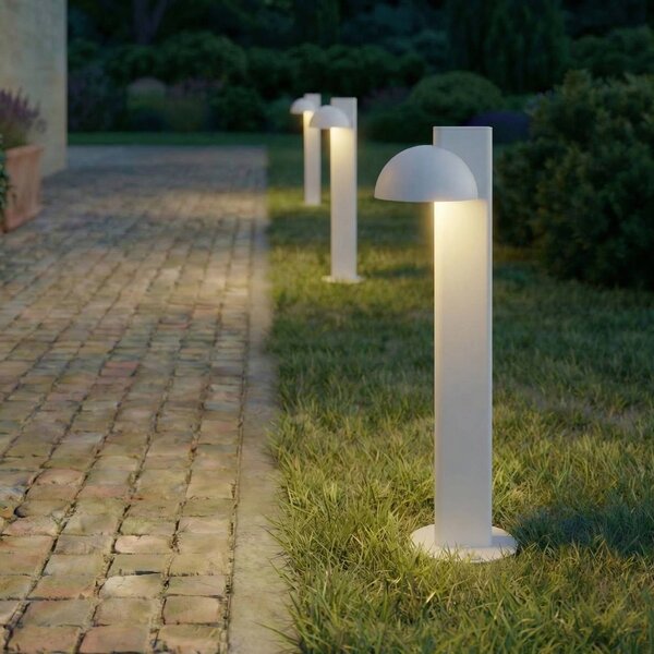 Słupek oświetleniowy LED Lucande Velira, jasnoszara, 77 cm, 1-punktowy, IP44 Velira, aluminiowy / szary / cynkowy, metal, nowoczesny