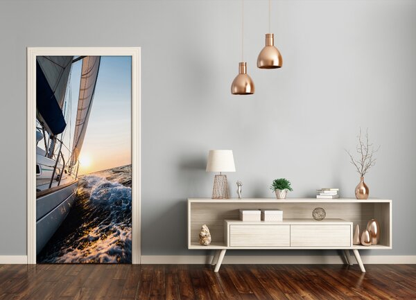 Fototapeta samoprzylepna na drzwi Jacht na morzu