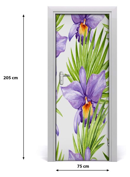 Okleina samoprzylepna na drzwi Orchidea i palmy