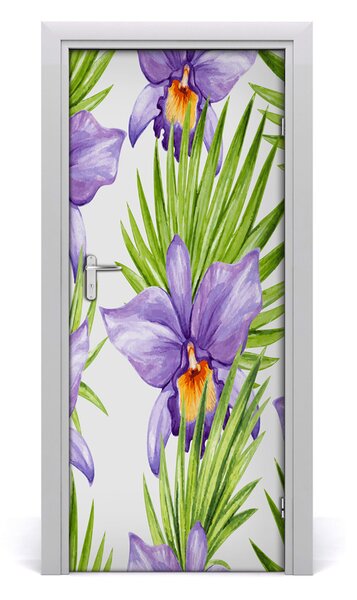 Okleina samoprzylepna na drzwi Orchidea i palmy