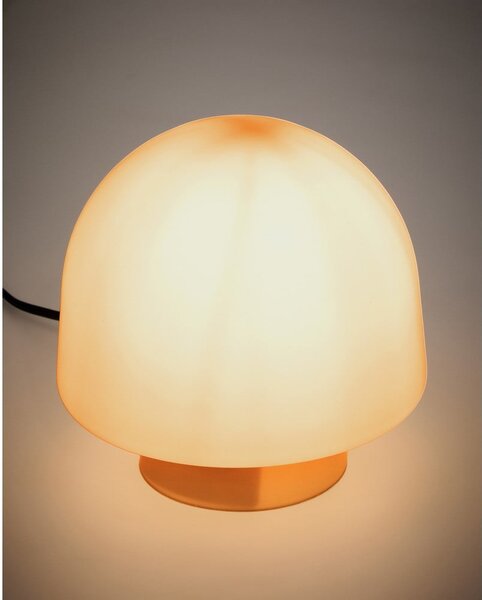 Pomarańczowa lampa stołowa ze szklanym kloszem (wysokość 20 cm) Reig – Kave Home