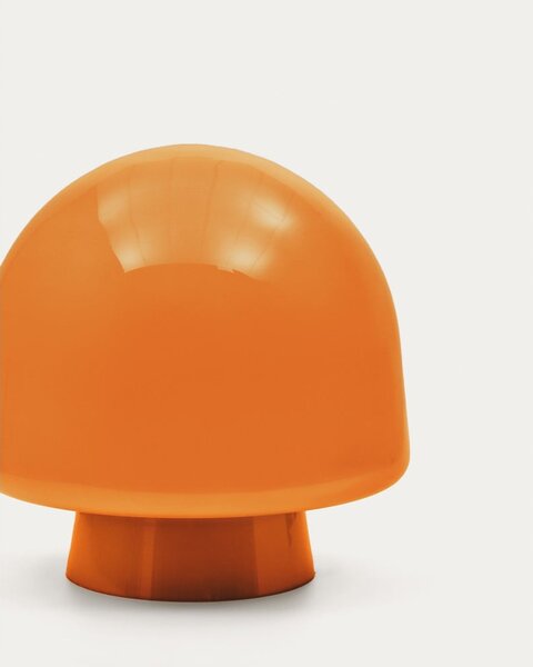 Pomarańczowa lampa stołowa ze szklanym kloszem (wysokość 20 cm) Reig – Kave Home