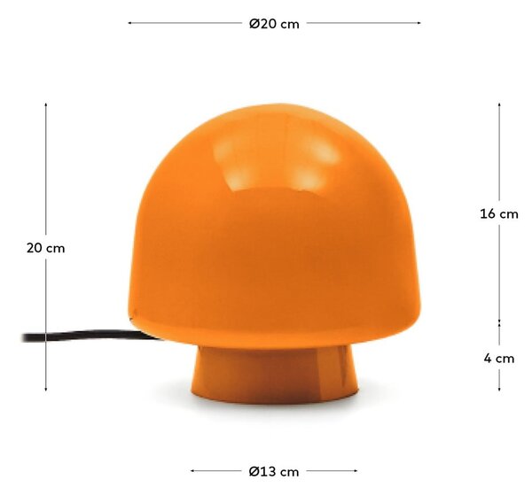 Pomarańczowa lampa stołowa ze szklanym kloszem (wysokość 20 cm) Reig – Kave Home
