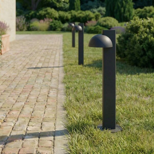 Słupek oświetleniowy LED Lucande Velira, czarna, 77 cm, 1-punktowy, IP44 Velira, czarny, metal, nowoczesny