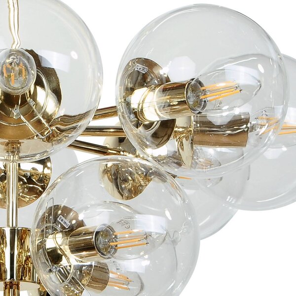 Lampa sufitowa Zumba Domiluce, możliwość ściemniania, mosiężny / złoty, salon / jadalnia, metal, nowoczesny